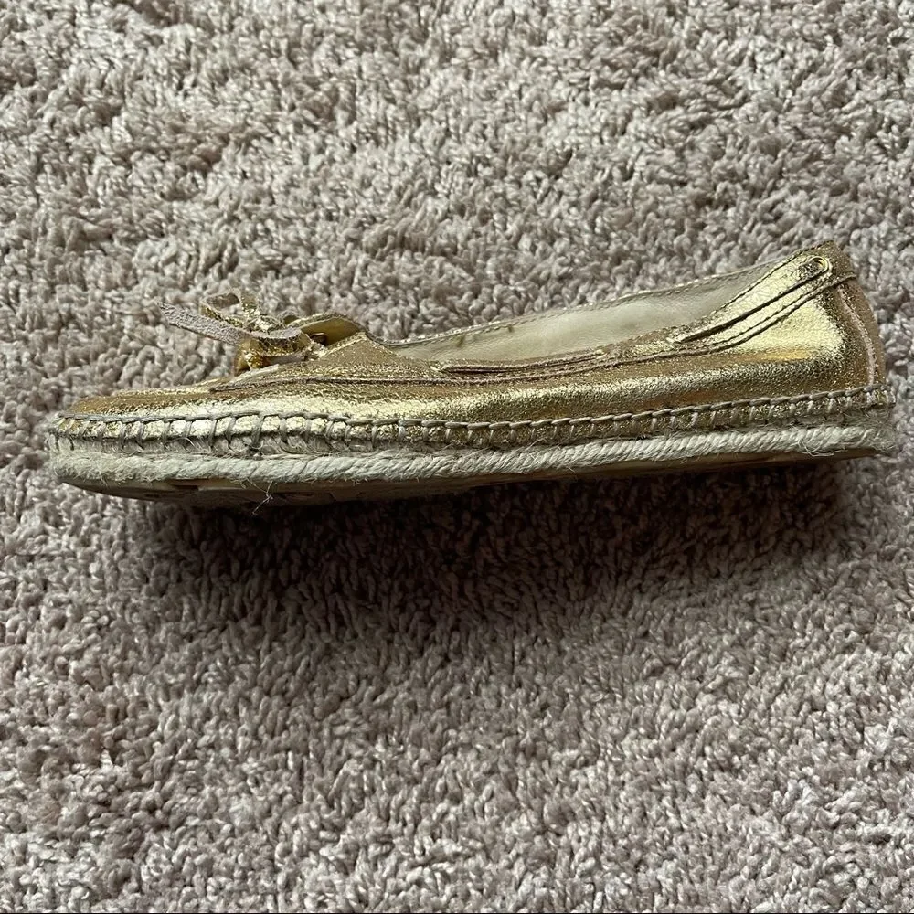 Enzo Angiolini Gold Admond Espadrille Boat Loafers;SZ 7.5;PreLoved Condition